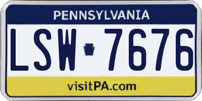 PA license plate LSW7676