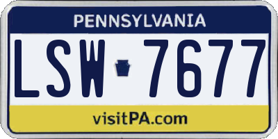 PA license plate LSW7677