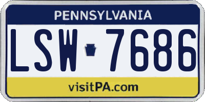 PA license plate LSW7686