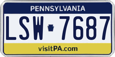 PA license plate LSW7687