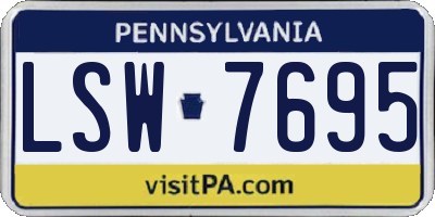 PA license plate LSW7695