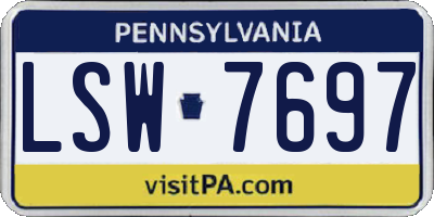 PA license plate LSW7697