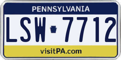 PA license plate LSW7712