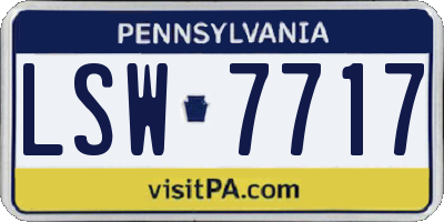 PA license plate LSW7717
