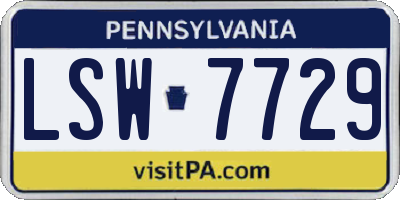 PA license plate LSW7729