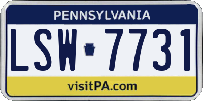 PA license plate LSW7731