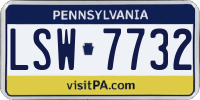 PA license plate LSW7732