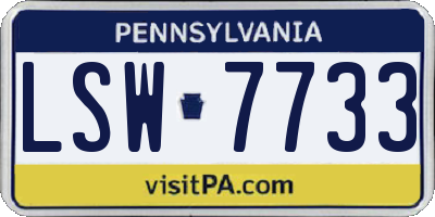 PA license plate LSW7733