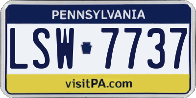 PA license plate LSW7737