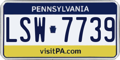 PA license plate LSW7739