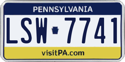 PA license plate LSW7741