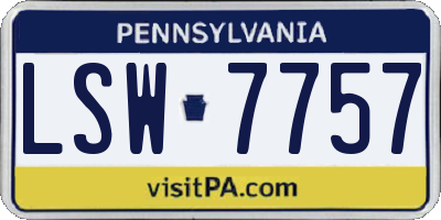 PA license plate LSW7757