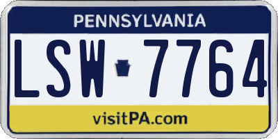 PA license plate LSW7764