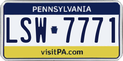 PA license plate LSW7771