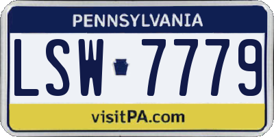 PA license plate LSW7779