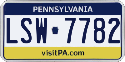 PA license plate LSW7782
