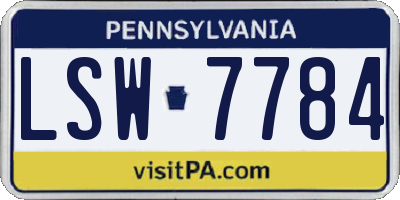 PA license plate LSW7784