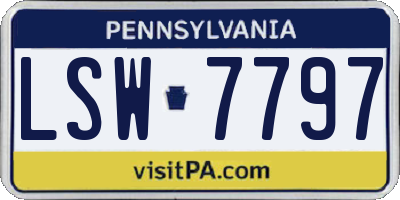 PA license plate LSW7797
