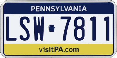 PA license plate LSW7811