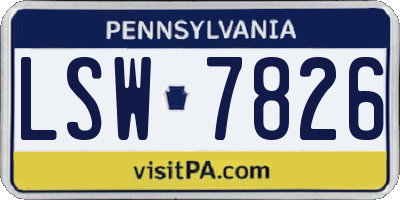 PA license plate LSW7826