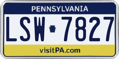 PA license plate LSW7827