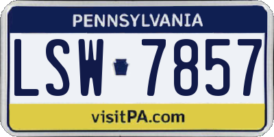PA license plate LSW7857