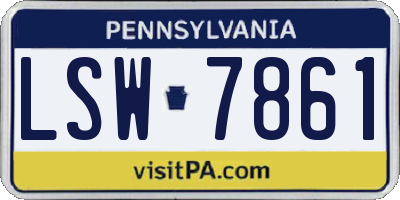 PA license plate LSW7861