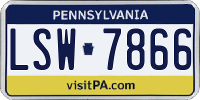 PA license plate LSW7866