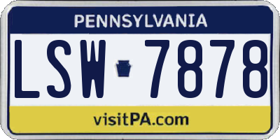 PA license plate LSW7878