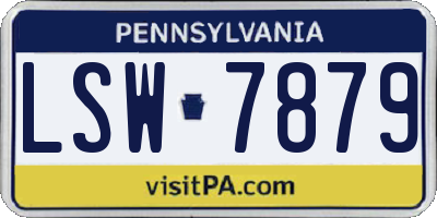 PA license plate LSW7879
