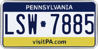 PA license plate LSW7885