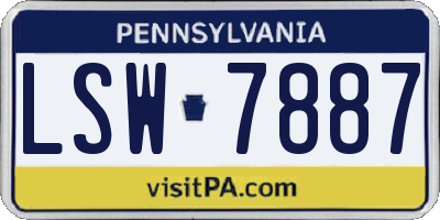 PA license plate LSW7887