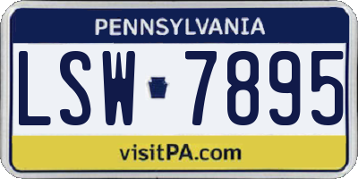PA license plate LSW7895