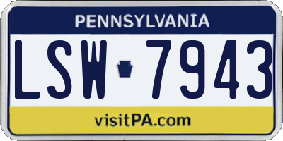PA license plate LSW7943