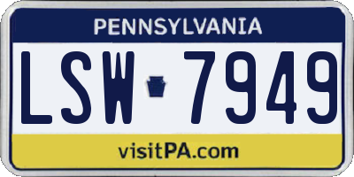 PA license plate LSW7949