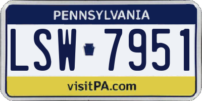 PA license plate LSW7951