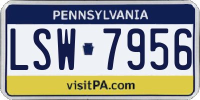 PA license plate LSW7956