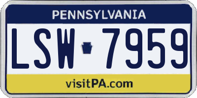 PA license plate LSW7959