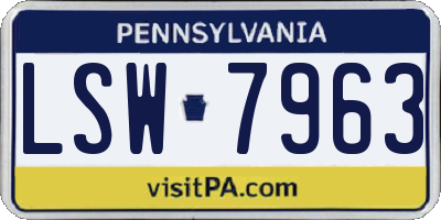 PA license plate LSW7963