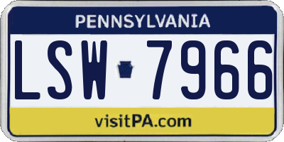 PA license plate LSW7966