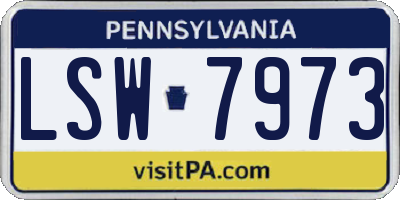PA license plate LSW7973