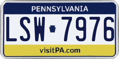 PA license plate LSW7976