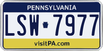 PA license plate LSW7977