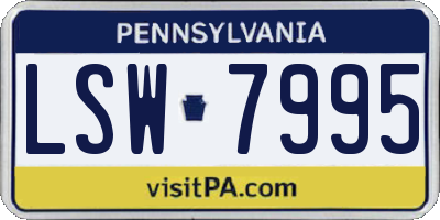 PA license plate LSW7995