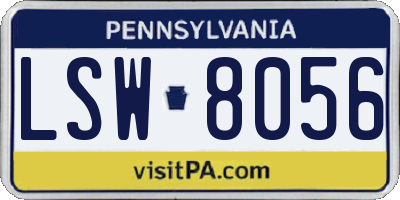 PA license plate LSW8056