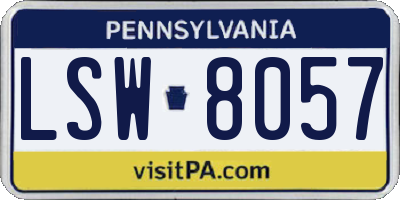PA license plate LSW8057