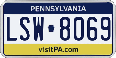 PA license plate LSW8069