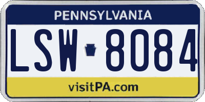 PA license plate LSW8084