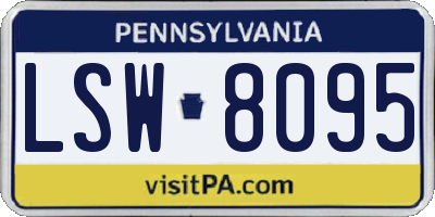 PA license plate LSW8095