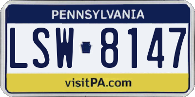 PA license plate LSW8147